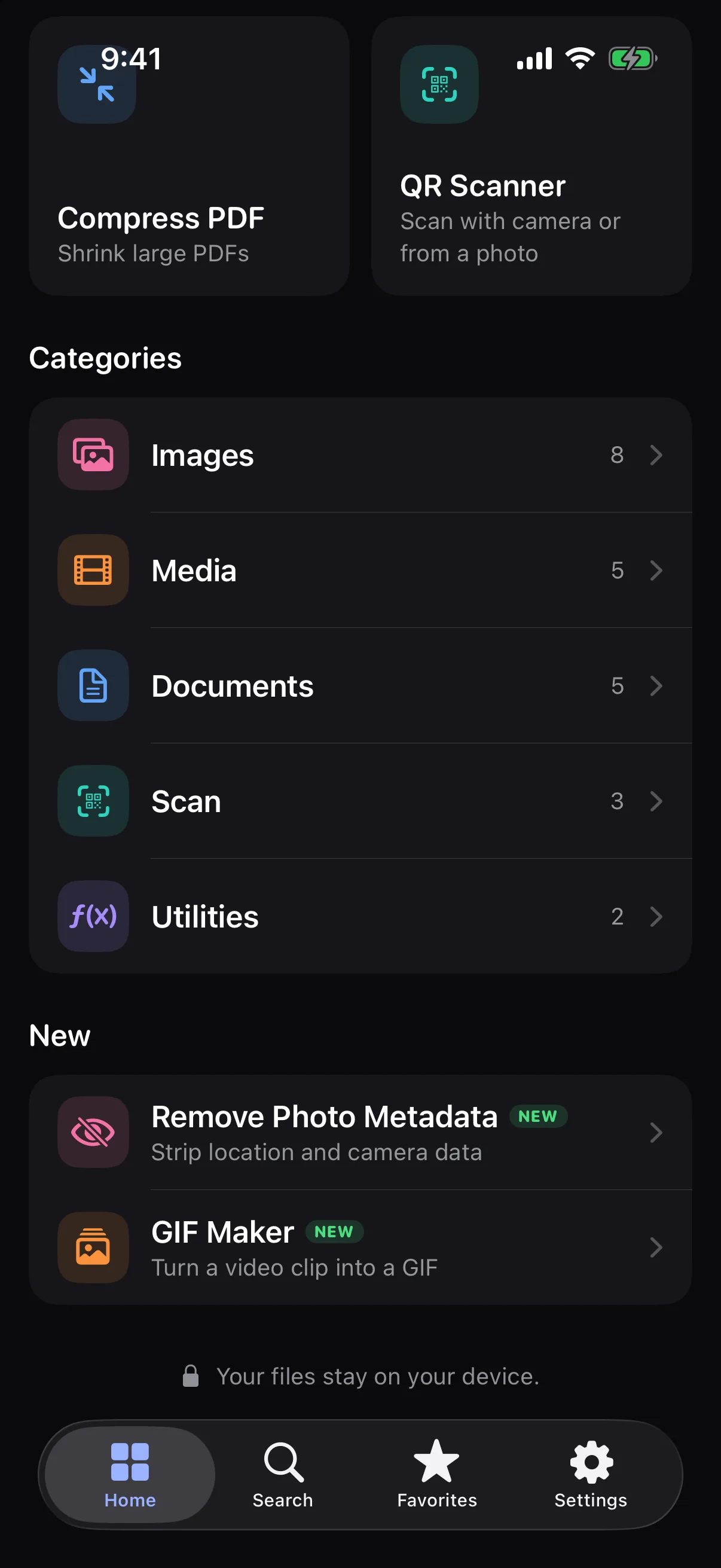 Categories and new tools on iPhone